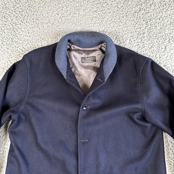 Woolrich Hunting Coat Men's Large Navy Chore Button Up Lined Made In USA Read - Picture 3 of 11